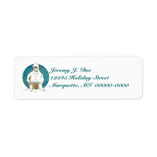 Etiqueta Whimsical Vintage Snowman c/ Corn Cob Pipe Labels