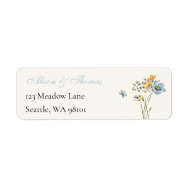Etiqueta Whimsical Wildflowers Meadow Wedding  Label