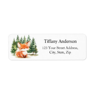 Etiqueta Whimsland Woodland Baby Fox Endereço de devolução