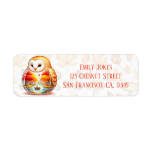 Etiqueta Whimsy Wilderness Critters - Coruja -