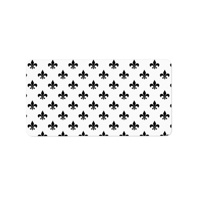 Etiqueta White Black Fleur De Lis Delicate Mardi Gras (Frente)