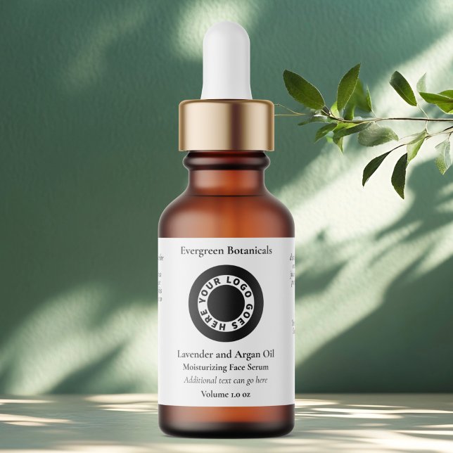 Etiqueta White cosmetics dropper bottle label with logo (Criador carregado)