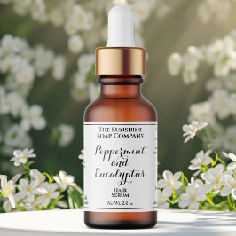 Etiqueta White curly text cosmetics dropper bottle label 