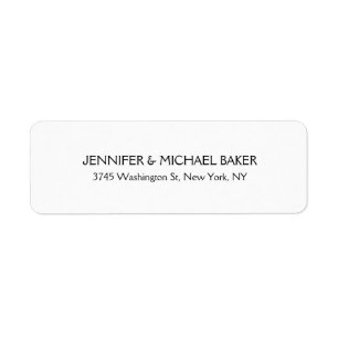 Etiqueta White Elegant Minimalist Plain Modern Family Name