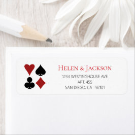 Etiqueta White Play Card Preto Encontra-se em Casamento em