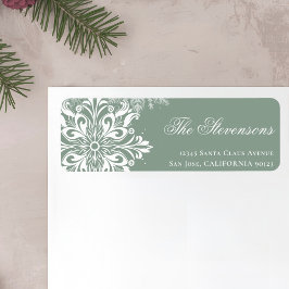 Etiqueta White Sage Snowflakes Endereço de devolução de fer