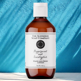 Etiqueta White w curly text logo cosmetics bottle label 