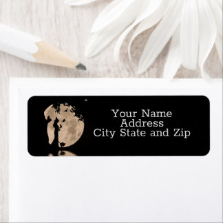 Etiqueta Wicca Witch e Raven Owl Cat Cute Return Address