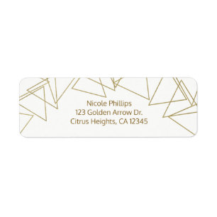Etiqueta Wild One Dourado Triângulos Geométricos Glamour Mo