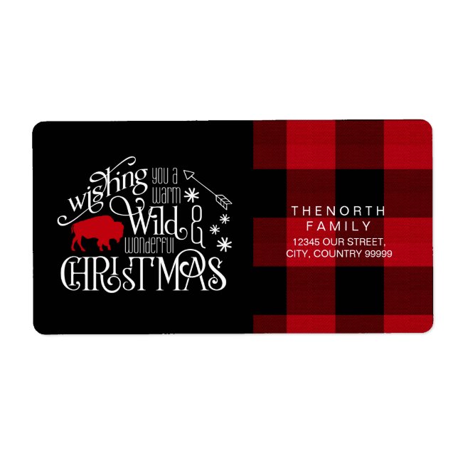 Etiqueta Wild WonMaravilha Natal Red & Black Buffalo ID604 (Frente)