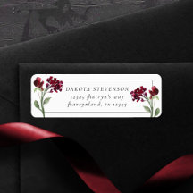Wildbloom | Crimson Red Bohemian Return Address