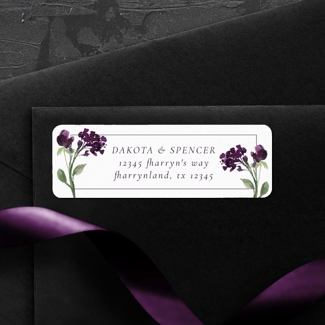 Etiqueta Wildbloom | Endereço para devolução da Boêmia Roxo (Criador carregado)