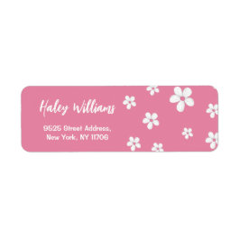 Etiqueta Wildflower Daisy Pink Baby Girl Endereço