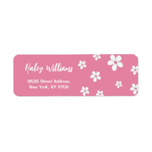 Etiqueta Wildflower Daisy Pink Baby Girl Endereço