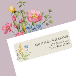 Etiqueta Wildflower Return Address Label