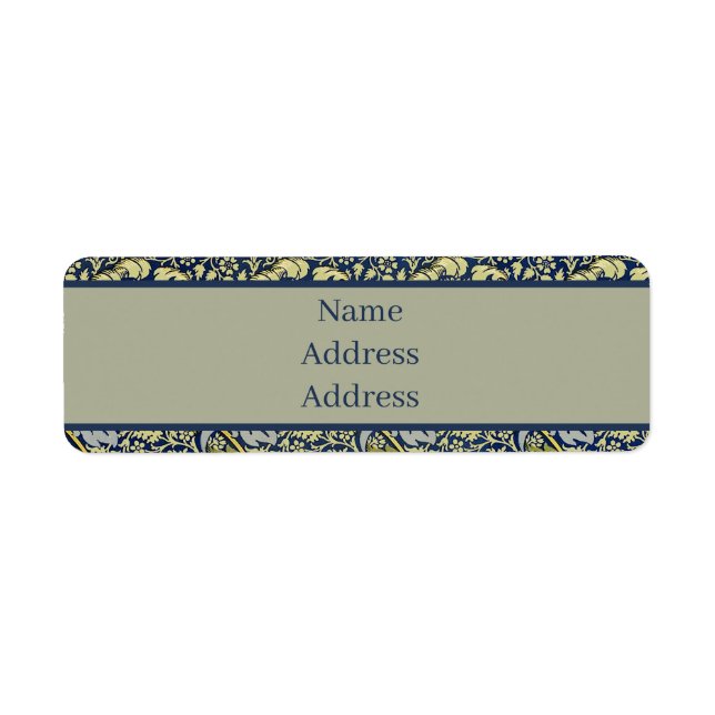 Etiqueta William Morris Kennet Floral Wallpaper Azul (Frente)