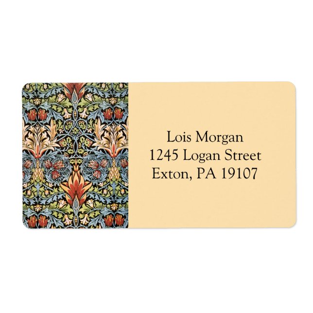 Etiqueta William Morris Snakeshead Design (Frente)