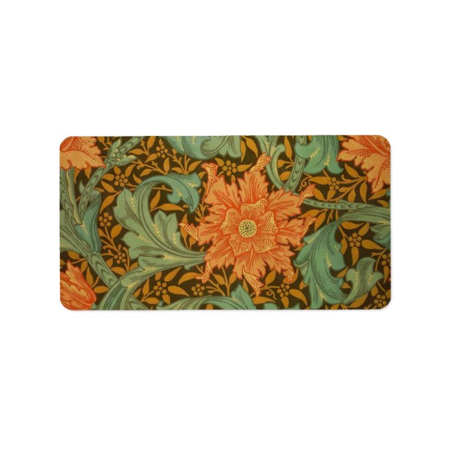 Etiqueta William Morris Solteiro Stem Pattern Art Nouveau (Frente)