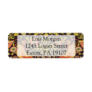 Etiqueta William Morris Strawberry Thief Pattern