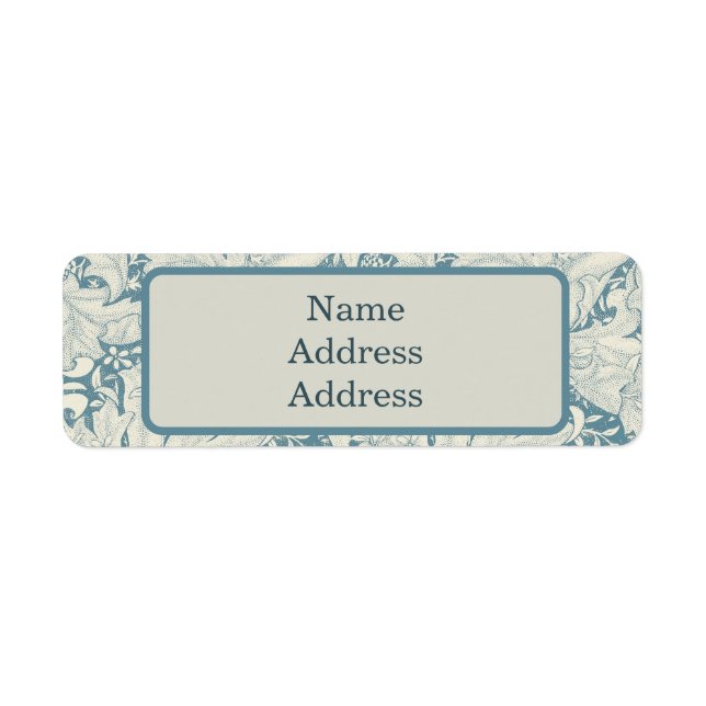 Etiqueta William Morris Wallflower Blue damask (Frente)
