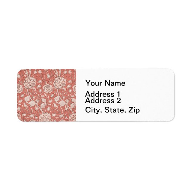 Etiqueta William Morris Wild Tulip Clássico Design vitorian (Frente)