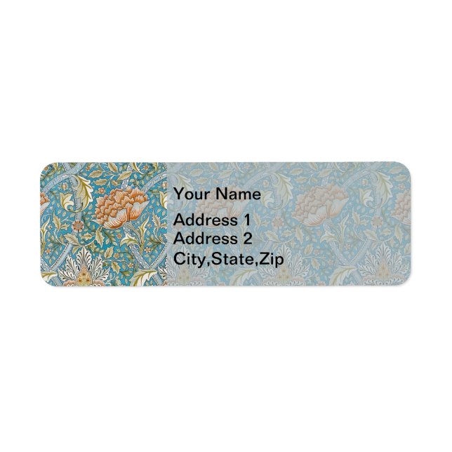 Etiqueta William Morris Windrush Floral Pattern Blue (Frente)