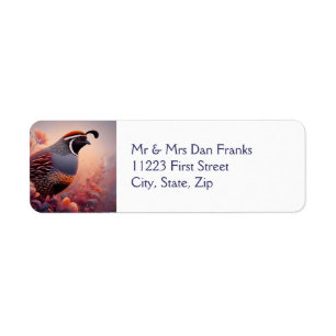Etiqueta Willife Nature California Quail Bird