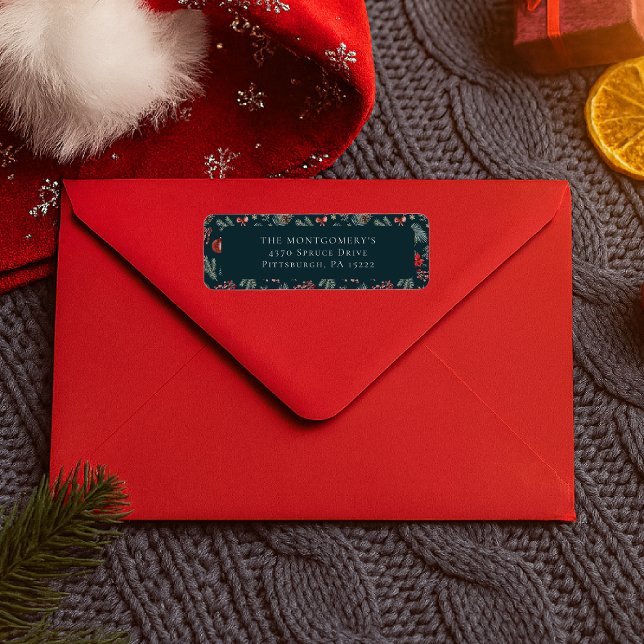 Etiqueta Winter Botanicals Coquette Bow | Christmas (Criador carregado)