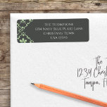 Etiqueta Winter Family Return Address Christmas<br><div class="desc">Crie com facilidade as elegantes etiquetas de endereço de volta de Natal com este elegante modelo de Natal, com um nome de família moderno para as etiquetas de na moda trendy, com cor verde rústica e cinza, um design de inverno informal casual, um simples layout de tipografia, um estilo mínimo...</div>