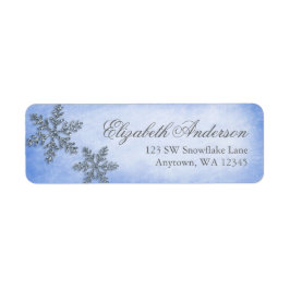 Etiqueta Winter Wonderland Sparkle Snowflake Endereço Labs
