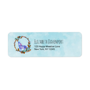 Etiqueta Wolf Howling em Boho Style Wreath