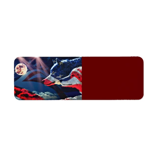 Etiqueta Wolf Wolves Full Moon (Frente)