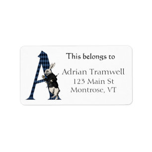 Etiqueta Wonderland White Rabbit - Letra A