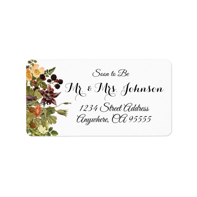 Etiqueta Woodland floral Large Address Labels (Frente)