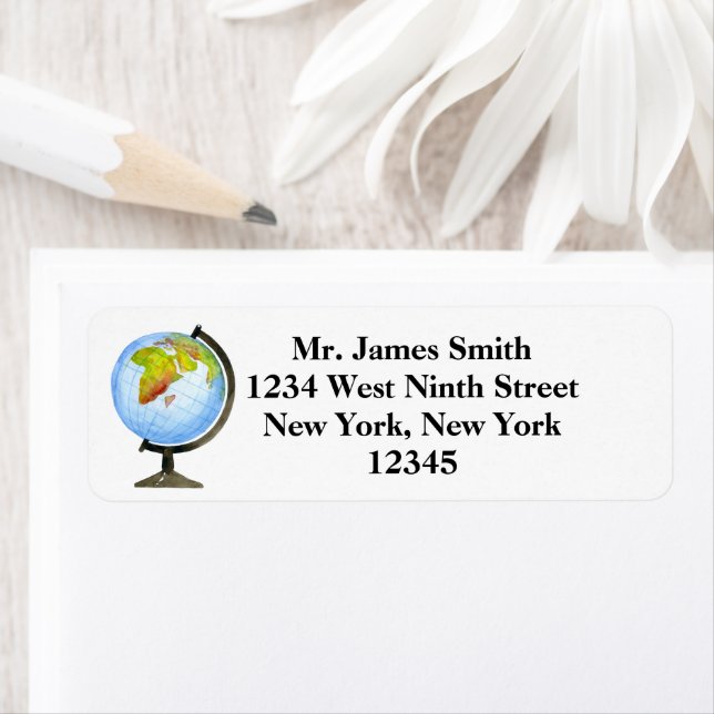 Etiqueta World Globe Address (Insitu)