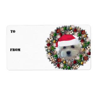 Etiqueta Wreath Havanese Gift Labels