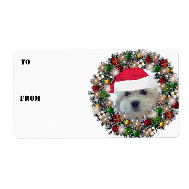 Etiqueta Wreath Havanese Gift Labels (Frente)