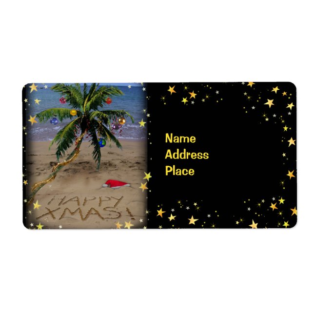 Etiqueta X-mas tropical (Frente)