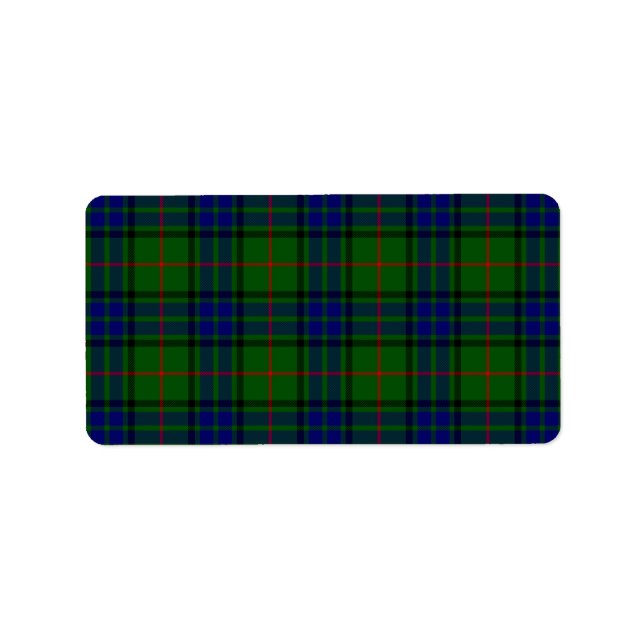 Etiqueta Xadrez azul-tartan Lauder (Frente)