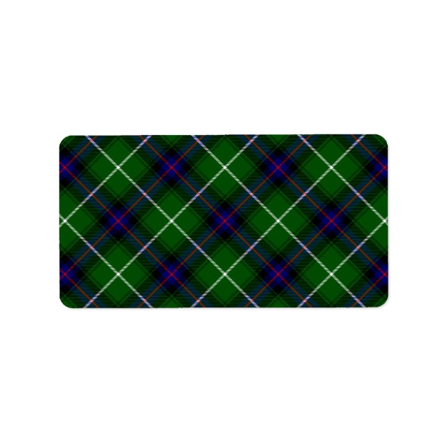 Etiqueta Xadrez azul verde MacDonald tartan (Frente)