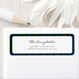 Etiqueta Xadrez Campbell PM Tartan Return Address