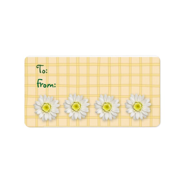 Etiqueta Xadrez Daisies Amarelo (Frente)