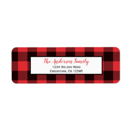 Etiqueta Xadrez de Buffalo Vermelho e Negro | Endereço para