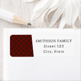 Etiqueta Xadrez de Tartan Vermelho no inverno