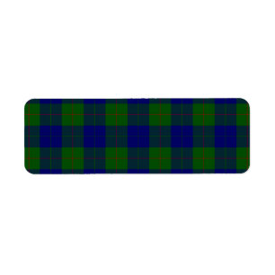 Etiqueta Xadrez do verde azul do tartan do clã de Barclay