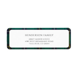 Etiqueta Xadrez Natal Rustic Tartan Endereço de Devolução