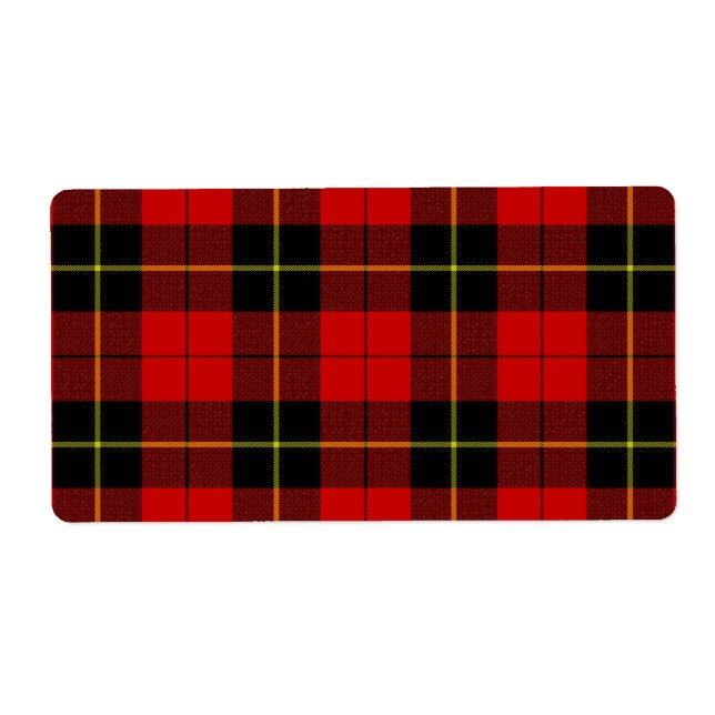 Etiqueta Xadrez preto Wallace Tartan (Frente)