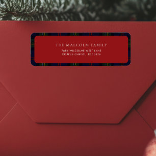 Etiqueta Xadrez Rustic Tartan Return Address