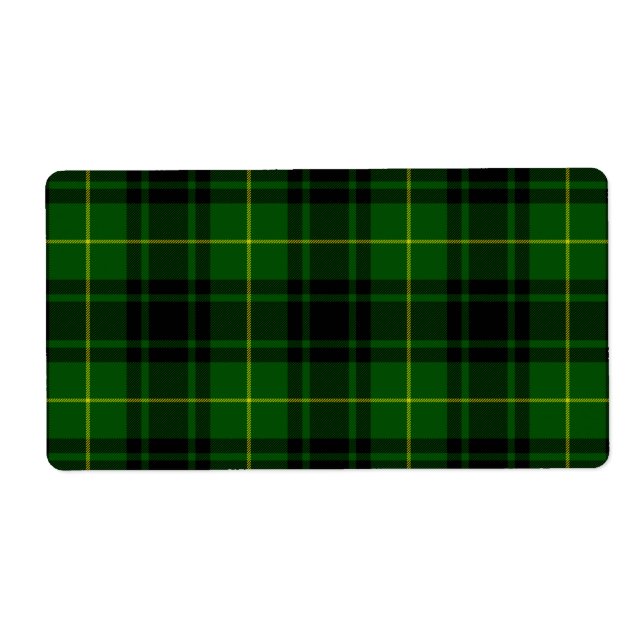 Etiqueta Xadrez verde MacArthur tartan (Frente)