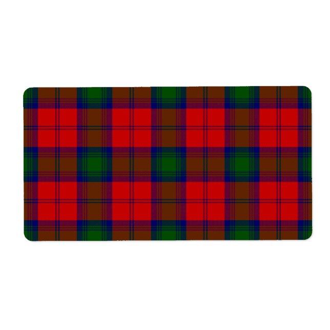 Etiqueta Xadrez verde-vermelha Lindsay tartan (Frente)